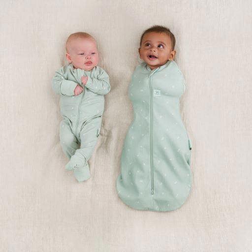 ergoPouch - Organic Layers Long Sleeve Babygrow - Sage - Mild 0.2 TOG