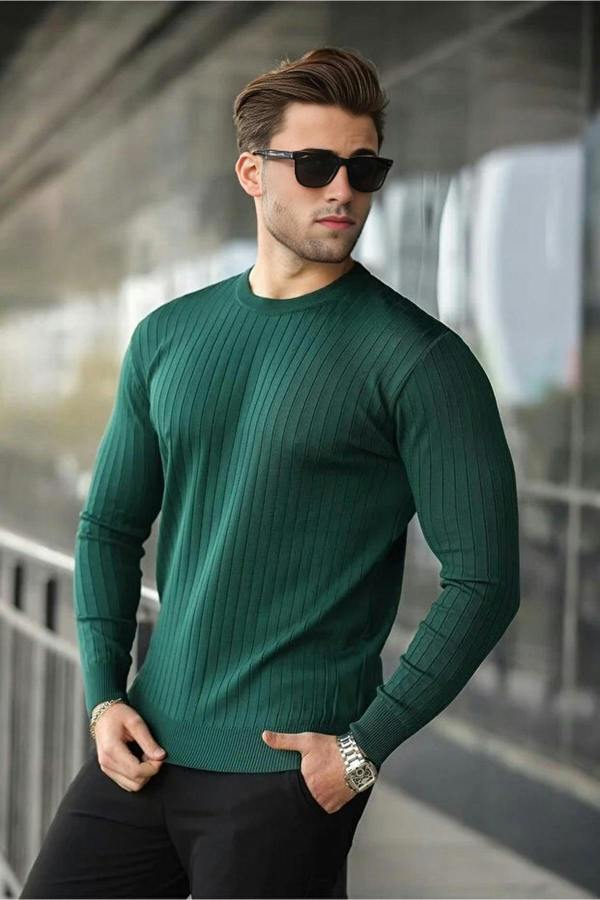 WOVCOR Crew Neck Long Sleeve Men's Sweater