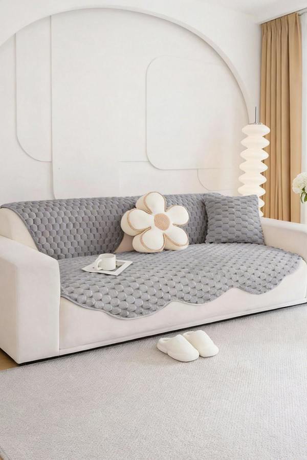 Living and Home Non-Slip Faux Plush Sofa Protector