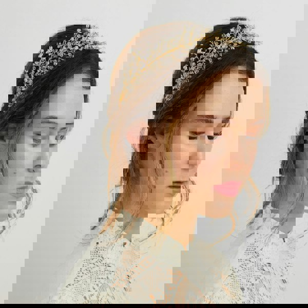 bridal headpiece boho rustic wedding style