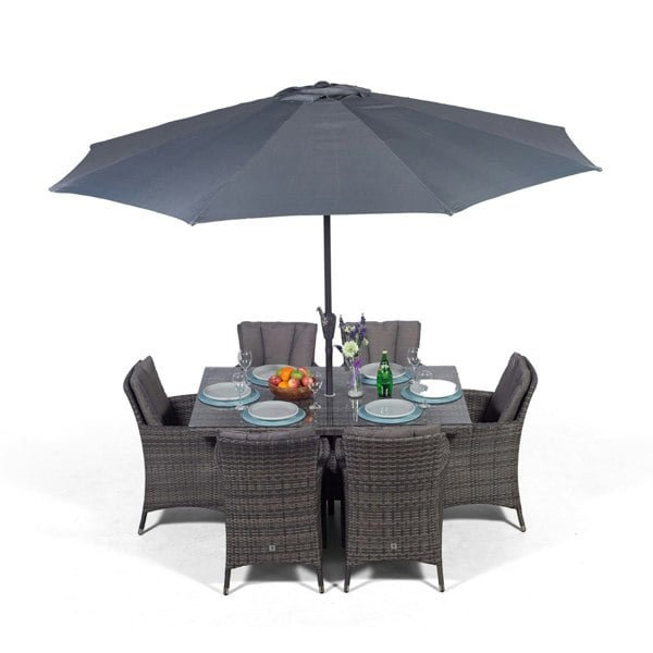 Giardino Savannah Rectangular 6 Seater Rattan Patio Dining Set