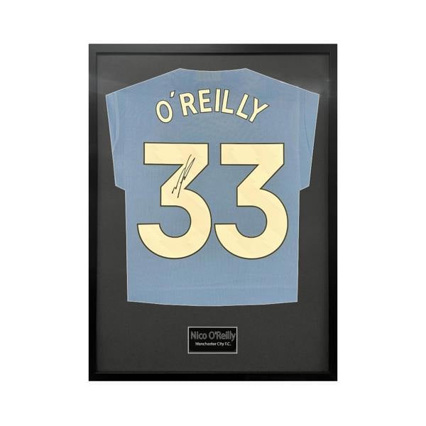 Nico O'Reilly Signed Manchester City Standard Frame
