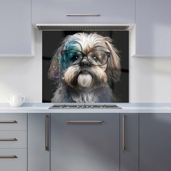 Warren Reed - Designer Lhasa Apso With Glasses Splashart Kitchen Splashback