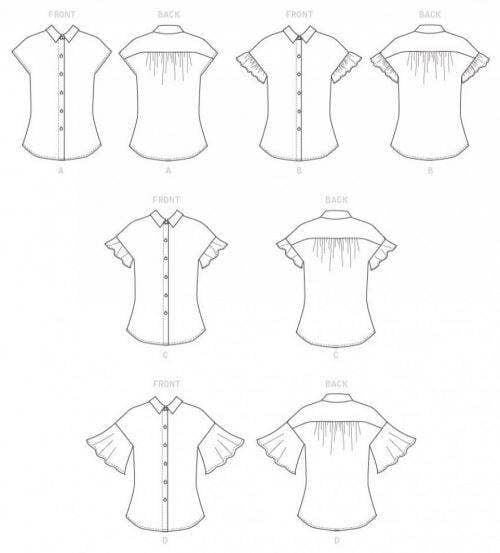Butterick Sewing Pattern 6686, Tops, Shirts for Women, E5 (14-16-18-20-22) - Easy