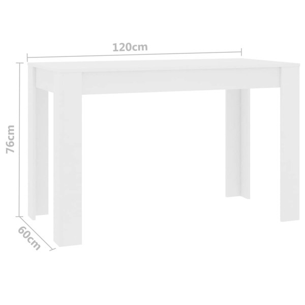 Berkfield Dining Table White 120x60x76 cm Engineered Wood