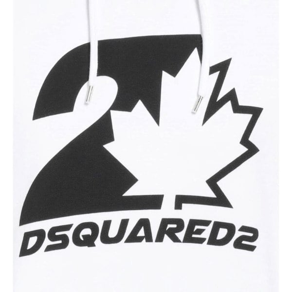 Dsquared2 Cool Fit Maple Leaf White Hoodie