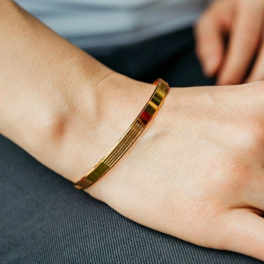 Gold Brass Plain Bangle