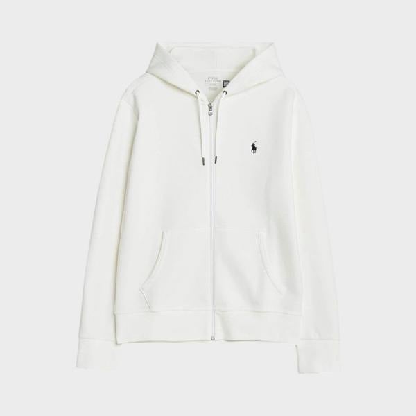 Ralph Lauren Double Knitted Full-Zip Hoodie White