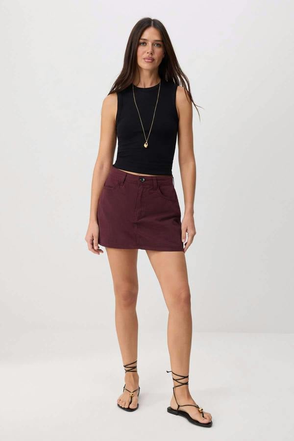 High Waist A-Line Mini Skirt