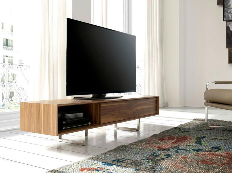 Angel Cerdá TV Stand Walnut and Chromed Steel 3043