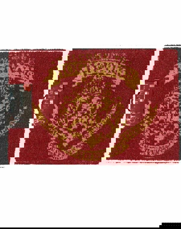 Harry Potter Unisex Red Hogwarts Crest Coir Door Mat (One Size)