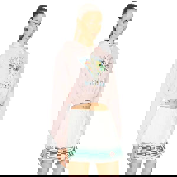 Casablanca Printed Cropped Hoodie Afro Cubism Tennis Club Pale Pink Hoodies