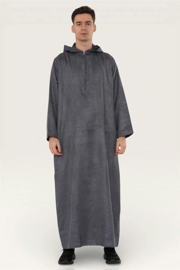 Infinity Leather Men's Hooded Eid Moroccan Jubba Robe Ramadan Eid Thobe - HM12