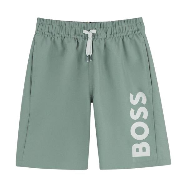 Hugo Childrens/Kids Logo Swim Shorts - Green Bay - 