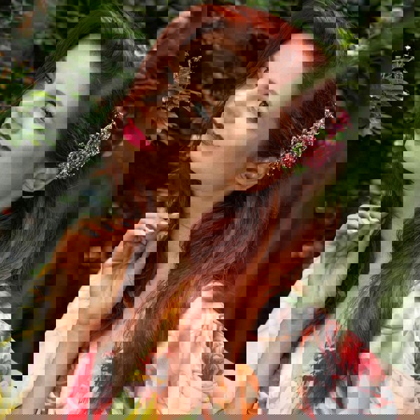 flower hair clip in pink bridesmaid hair clip