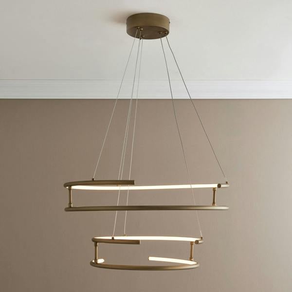 Pagazzi Lighting Mabel Antique Brass LED Pendant Ceiling Light