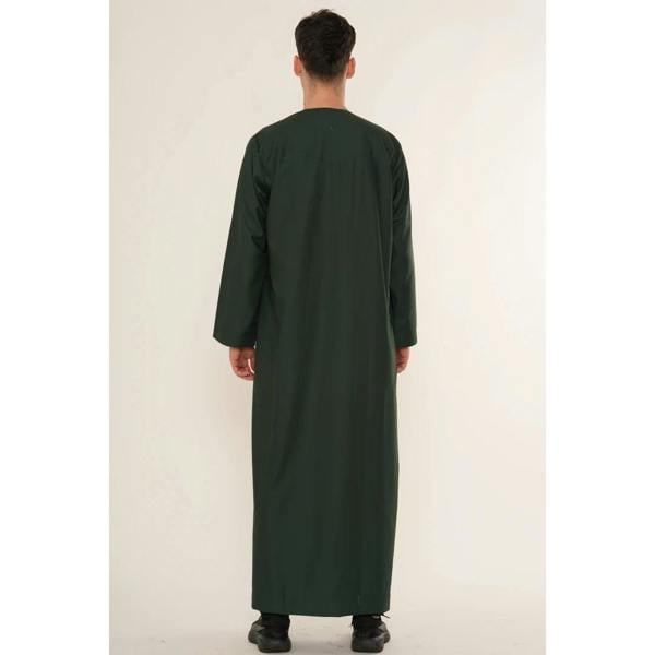 HM11 - Men's Emirati Omani Bobble Button Thobe - Green - Thobez - 7