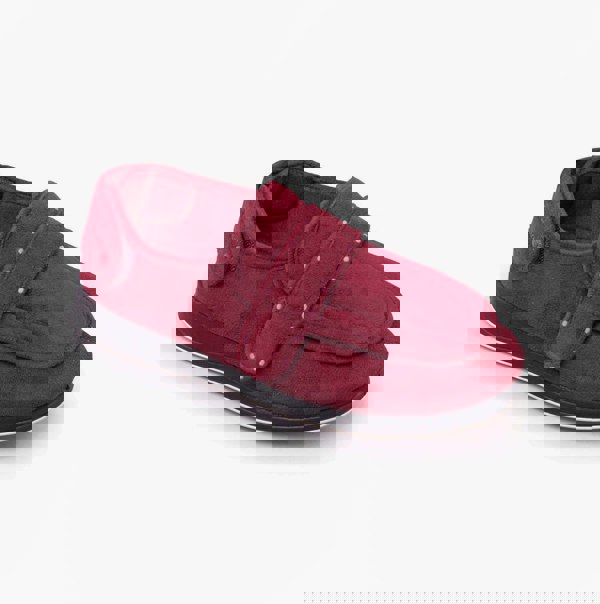 Padders ENFOLD Womens (EE Fit) Touch Fasten Full Slippers Burgundy