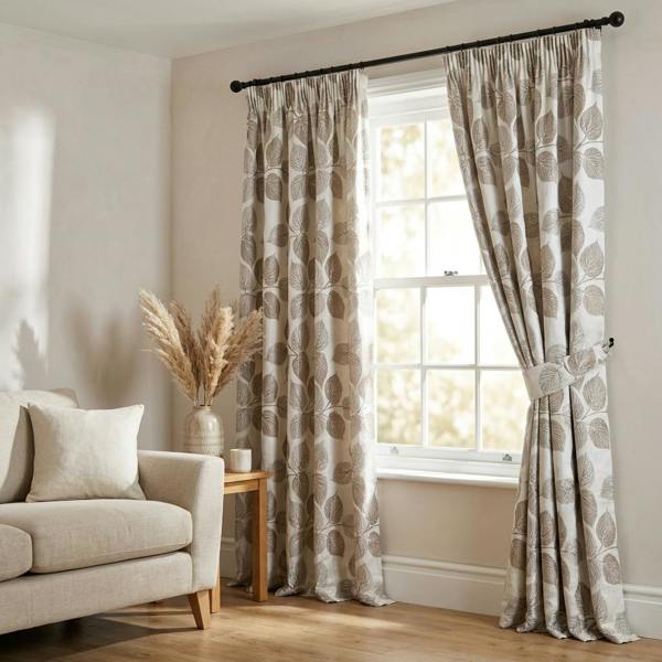Tanomah made-to-measure curtains in Silver, styled in a living room