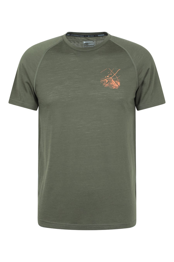 Mountain Warehouse Mens Quest Merino Blend T-Shirt - Green