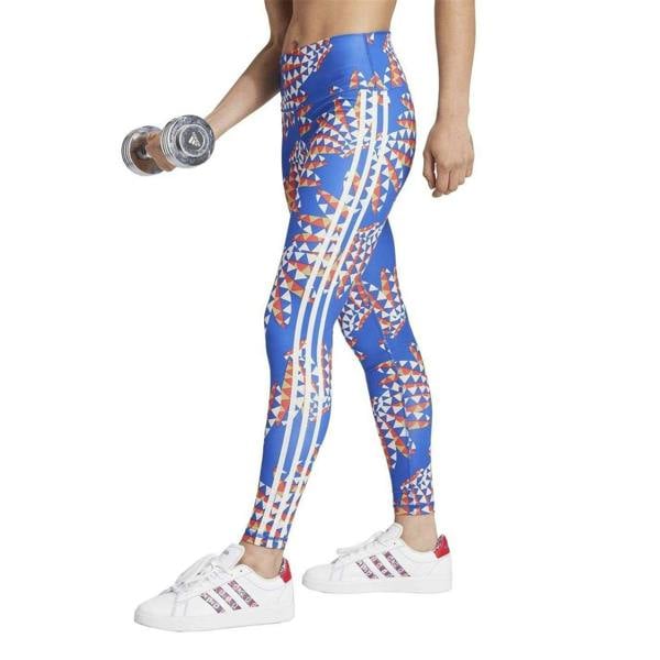 Adidas Womens/Ladies Geometric Leggings - Blue - 