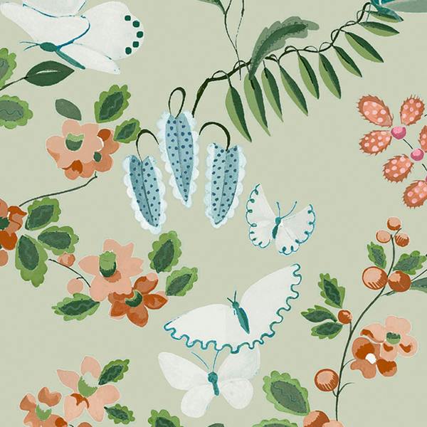 Cath Kidston Butterfly Dance Sage Wallpaper