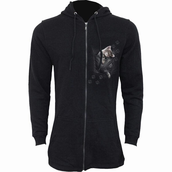 Spiral - POCKET KITTEN - Ladies Fish Tail Full Zip Hoody - Zip Sleeve