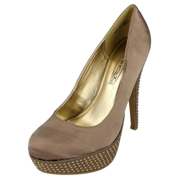 Spot On Ladies Spot On Platform Diamante Heel