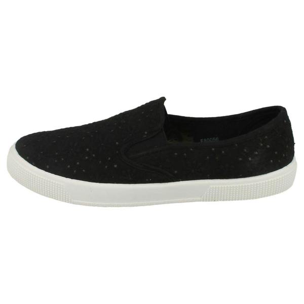 Spot On Ladies Spot On Slip On Plimsolls
