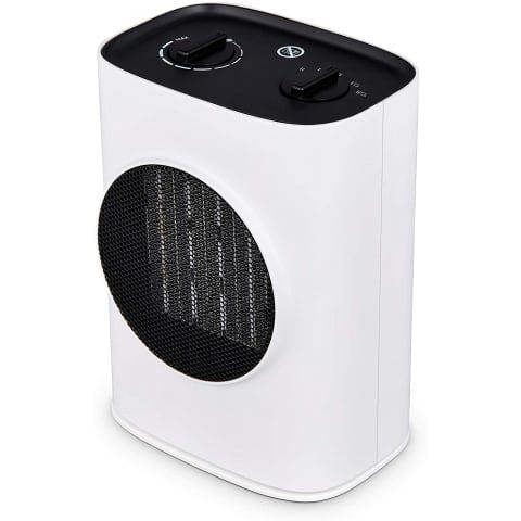 MYLEK 1800W Electric Flat Fan Heater Portable Adjustable Thermostat 2 Heat Settings