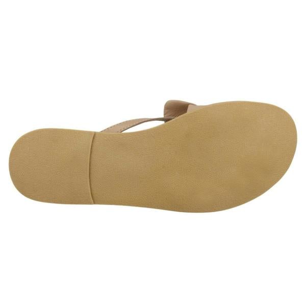 Leather Collection Ladies Leather Collection Flat Twist Bow Mule Sandals