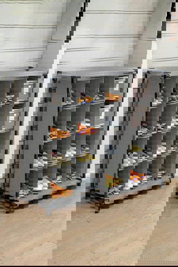 Living and Home 4-Tier Non-woven Grid Shoes Rack Cubes Storage Shelf 16 Pairs Shoes Organizer
