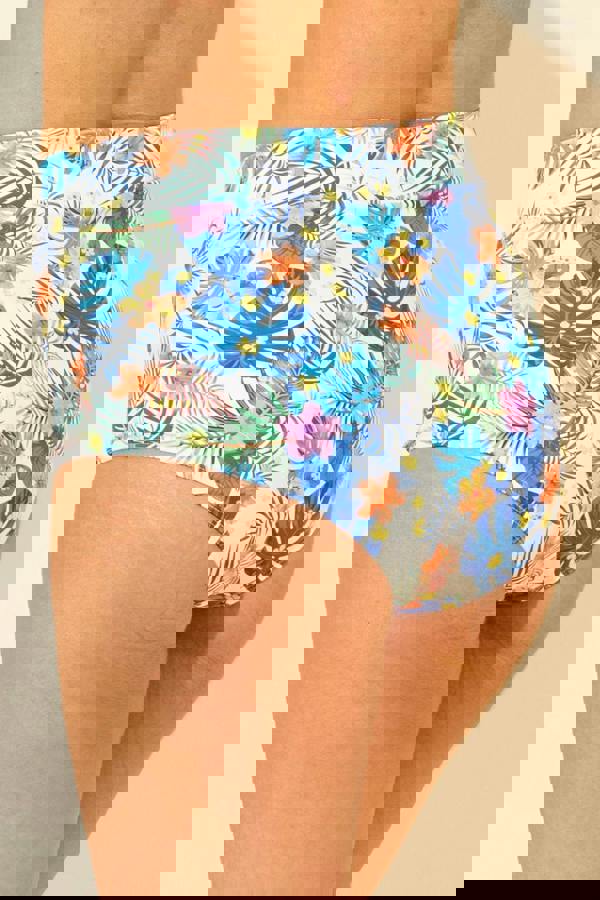 Tropical High Waist Side Tie Bikini Brief