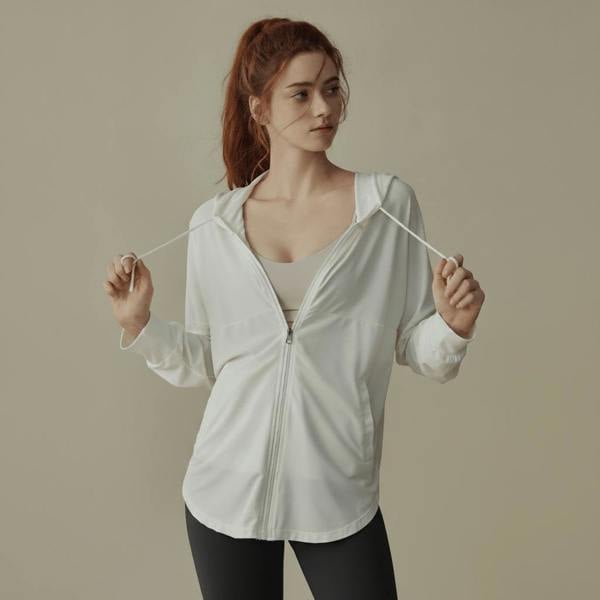 Anniou Hooded Zip Up Fitness Top  UPF 50+