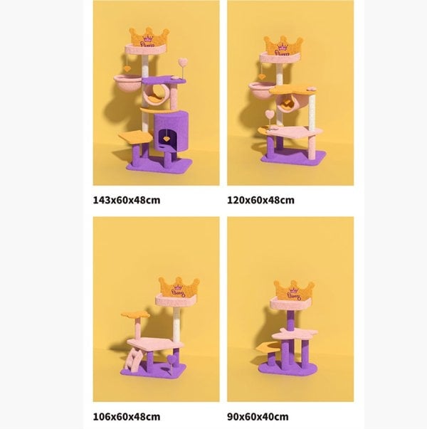 Seb Cat Climber, Cat Tree, Coral Fleece-Weilai concept-Weilai Concept