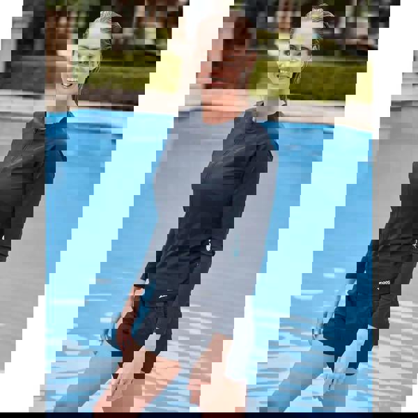 Zoggs Long Sleeve Zip Sun Top - Black