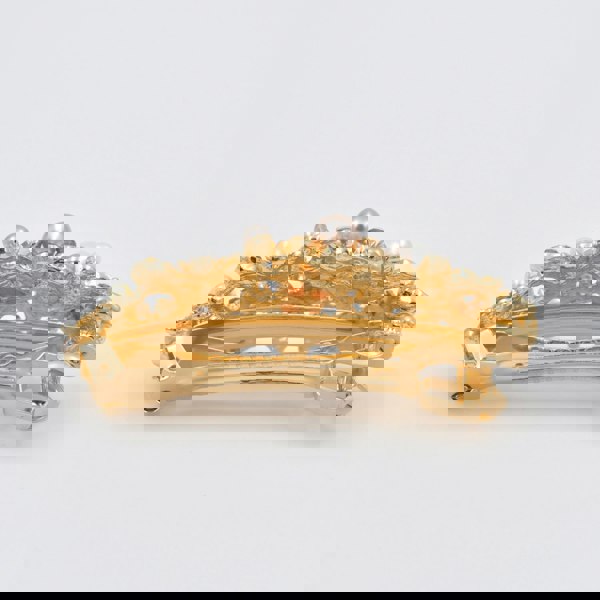 gold pearl hair clip barrette back