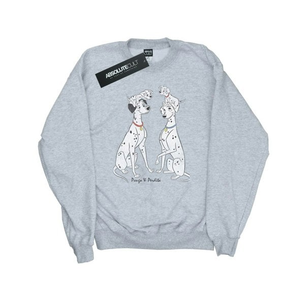 Disney Mens 101 Dalmatians Classic Pongo And Perdita Sweatshirt - Sports Grey