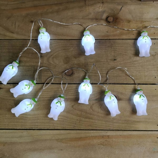 Samuel Alexander The Snowman And The Snowdog Battery Operated 10 Snowmen LED Indoor String Light Ice White LEDs