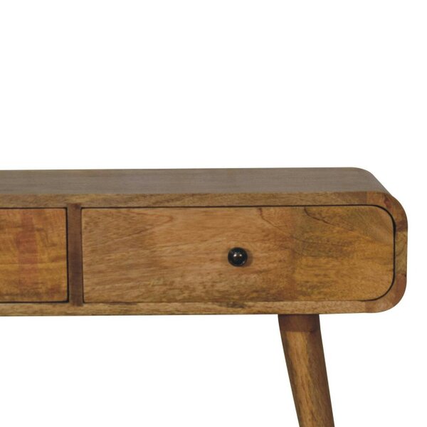Wyld Haus Rimini Mango Wood Curved Hallway Console Table