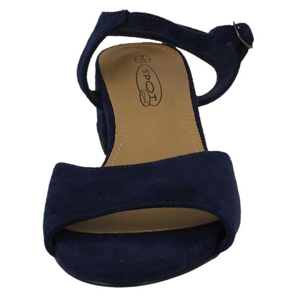 Spot On Ladies Spot On 5cm Block Heel Open Toe Heels F12060