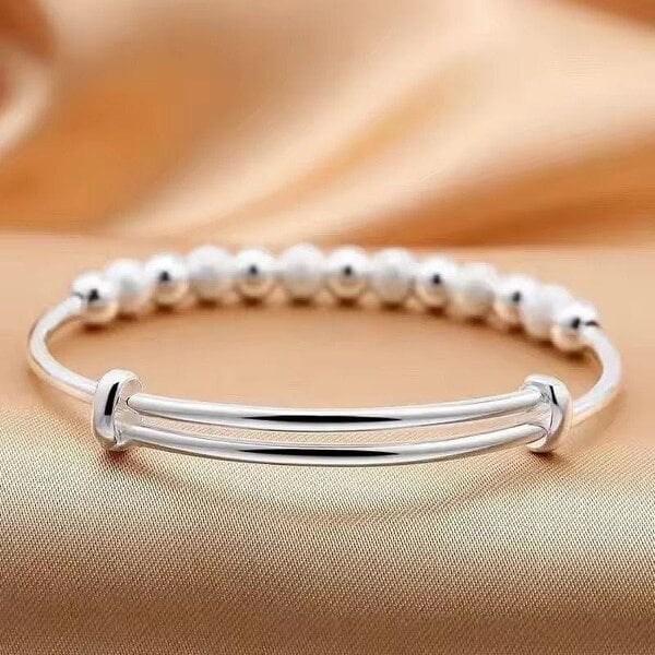 The Colourful Aura Silver Plated Beaded Adjustable Bracelet