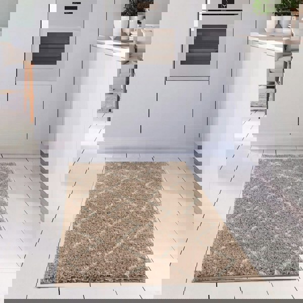 Shaggy rug Beige colour High Quality Elegant Moroccan Pattern