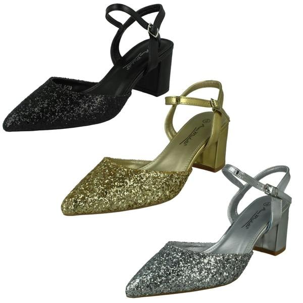 Anne Michelle Ladies Anne Michelle Mid Block Heel Closed Toe Sandals F90123