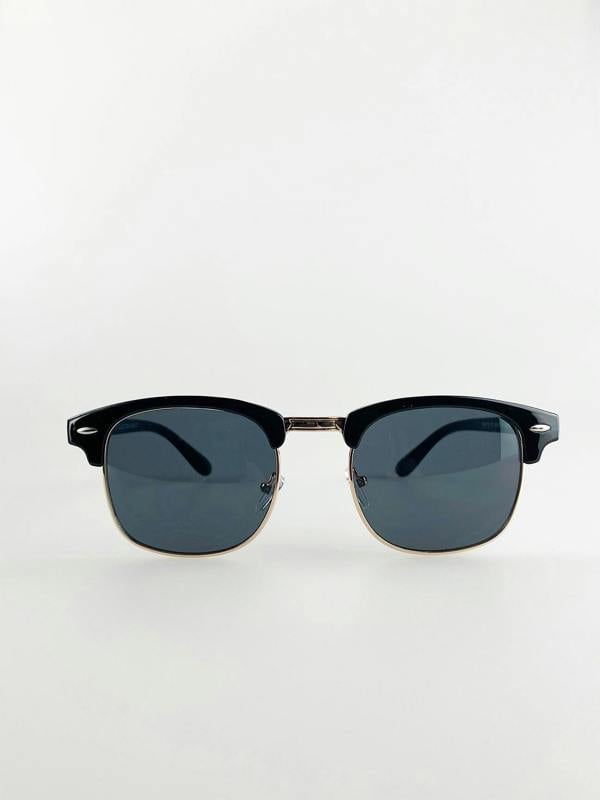 Black Clubmaster Sunglasses with Black Lenses - svnx