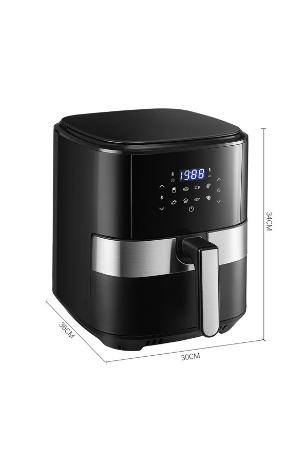 Living and Home 8L Touch Control Air Fryer 1500W with Smart Display, Adjustable Temp, Timer Function