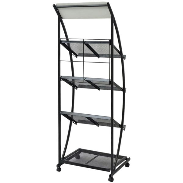 Berkfield Magazine Rack 47x40x134 cm Black and White A4