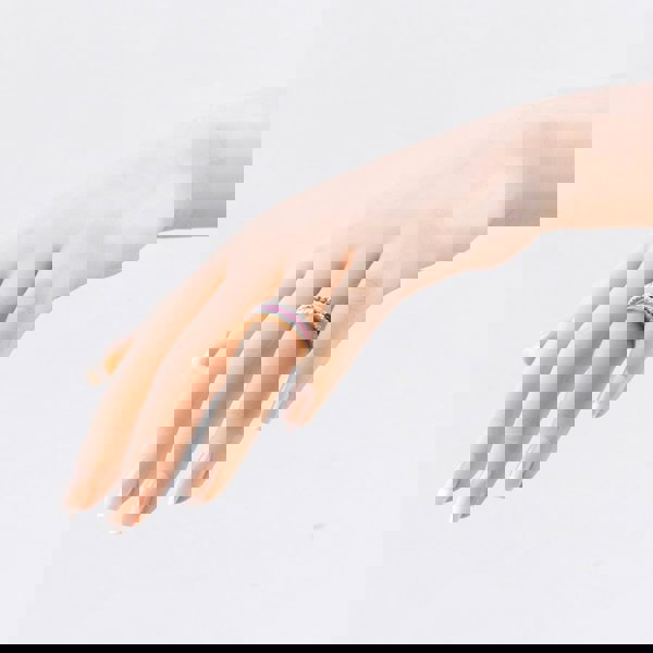 T. H. Baker 9ct Yellow Gold Ruby & Lab Grown Diamond Three Row Half Eternity Ring LGR44409-RD