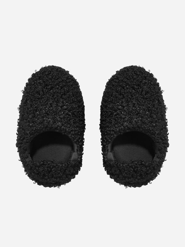 Moon Boot Kids Faux Curly Sandals in Black