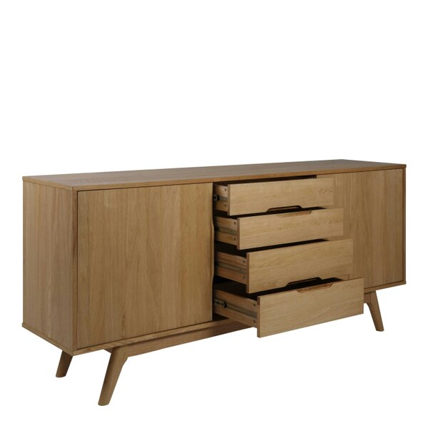 Wyld Haus Mossbloom Oak 2 Door 4 Drawers Sideboard
